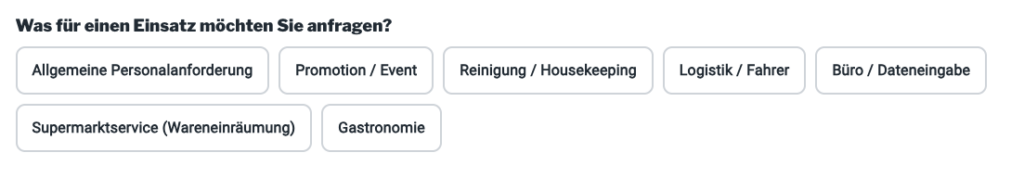 Webformular von Favorent zur Auswahl von Dienstleistungen bei der Verwaltung und Reinigung einer Ferienimmobilie.